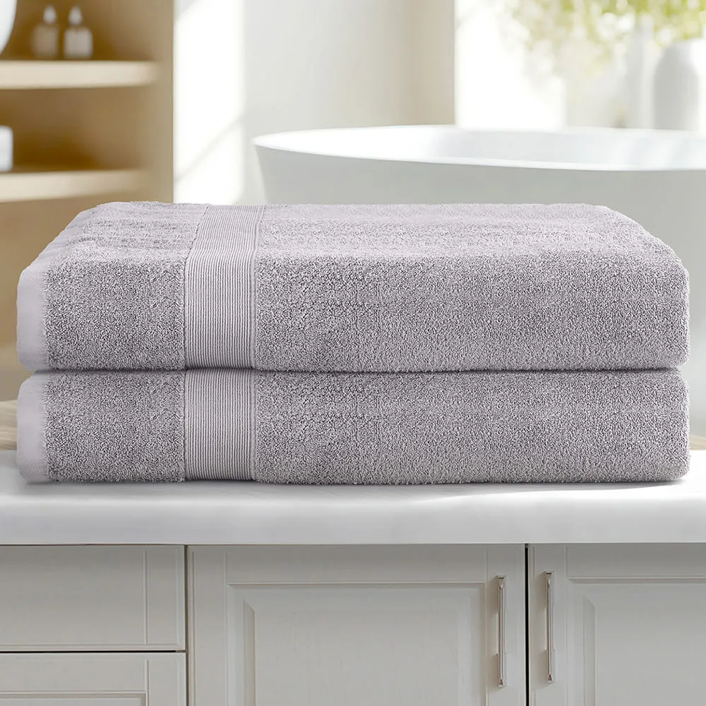 100% Cotton Extra Large Bath Sheets Set, Grey
