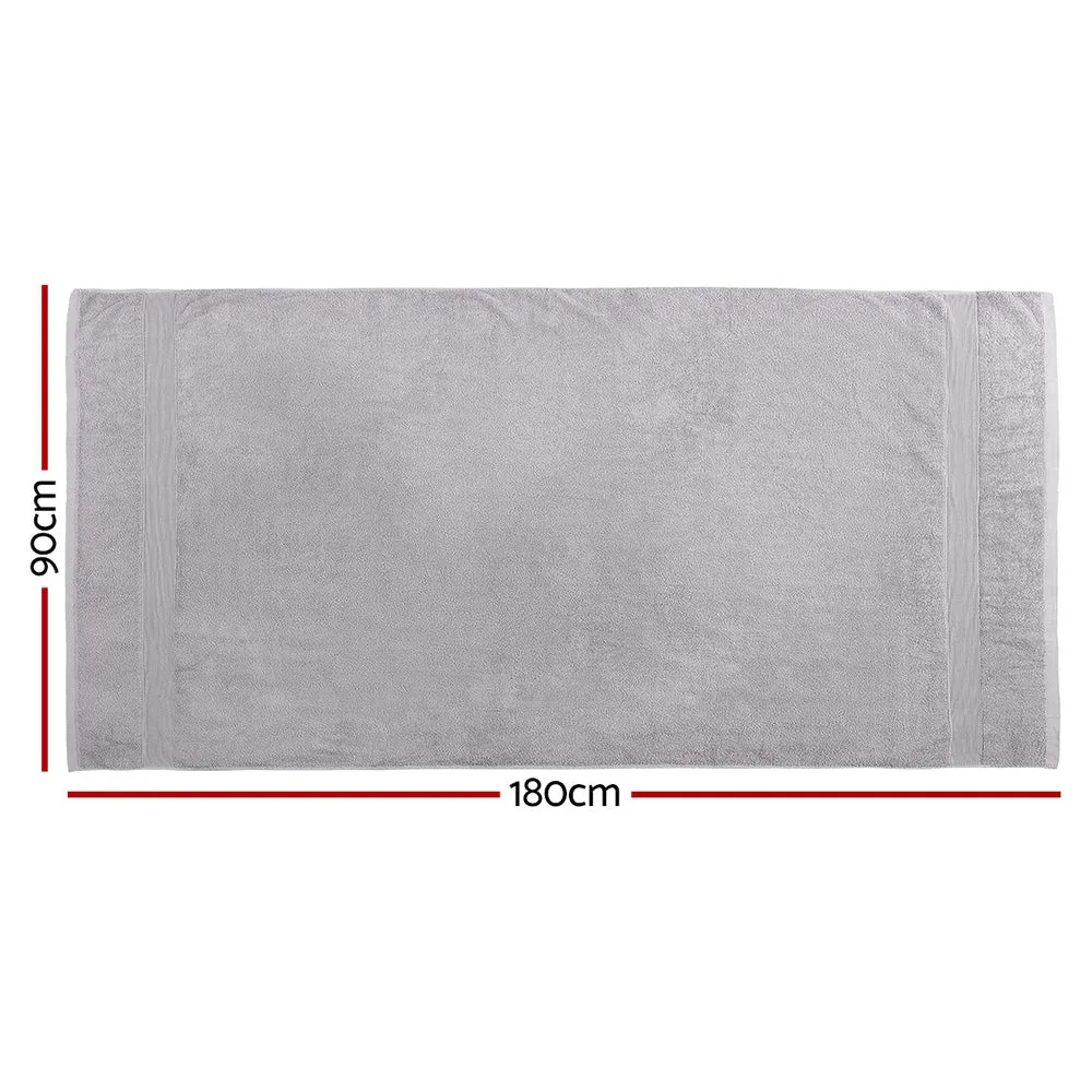 100% Cotton Extra Large Bath Sheets Set, Grey