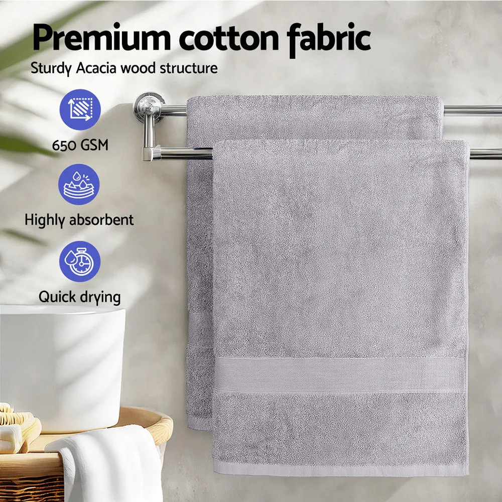 100% Cotton Extra Large Bath Sheets Set, Grey