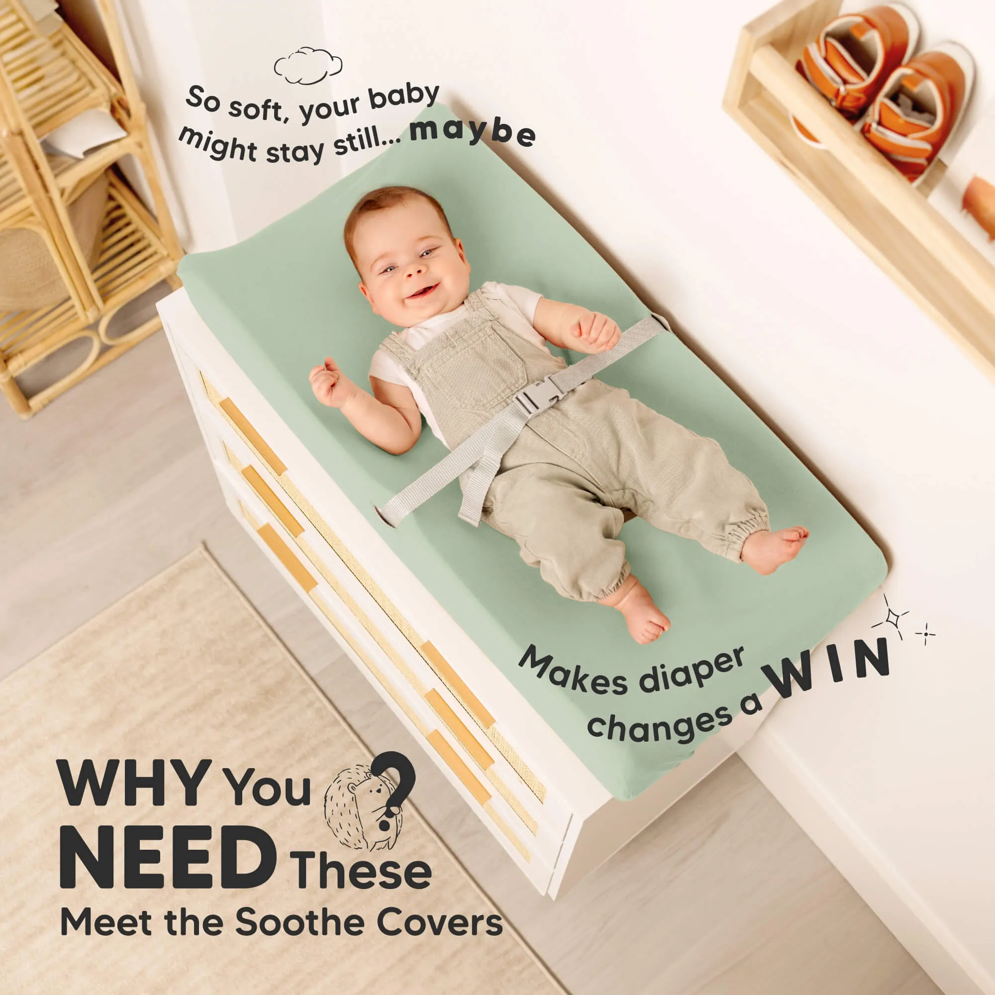 2-Pack Soothe Changing Pad Covers (Sage)