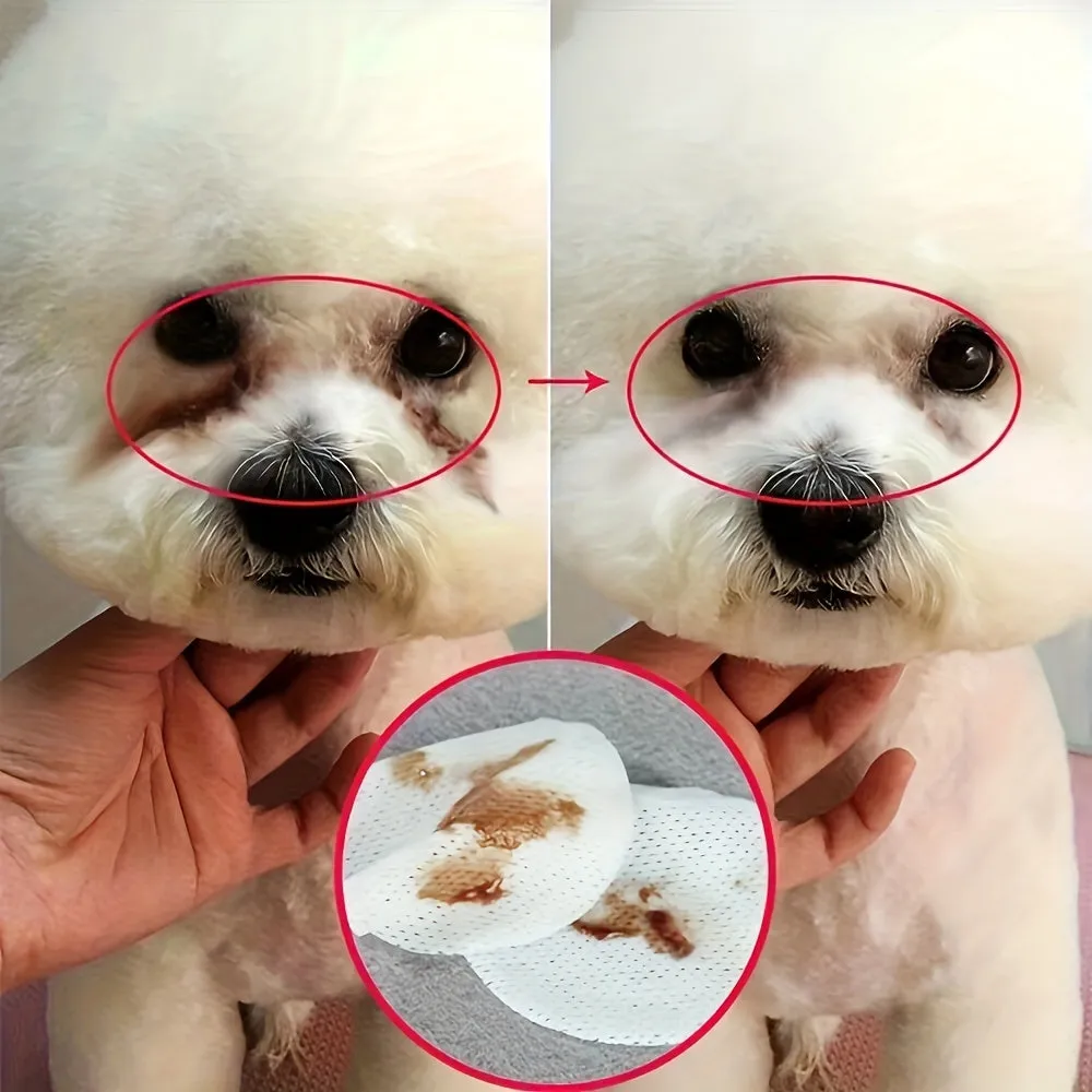200pcs Pet Eye Cleaning Wipes Gentle Tear Stain Remover for Dogs and Cats