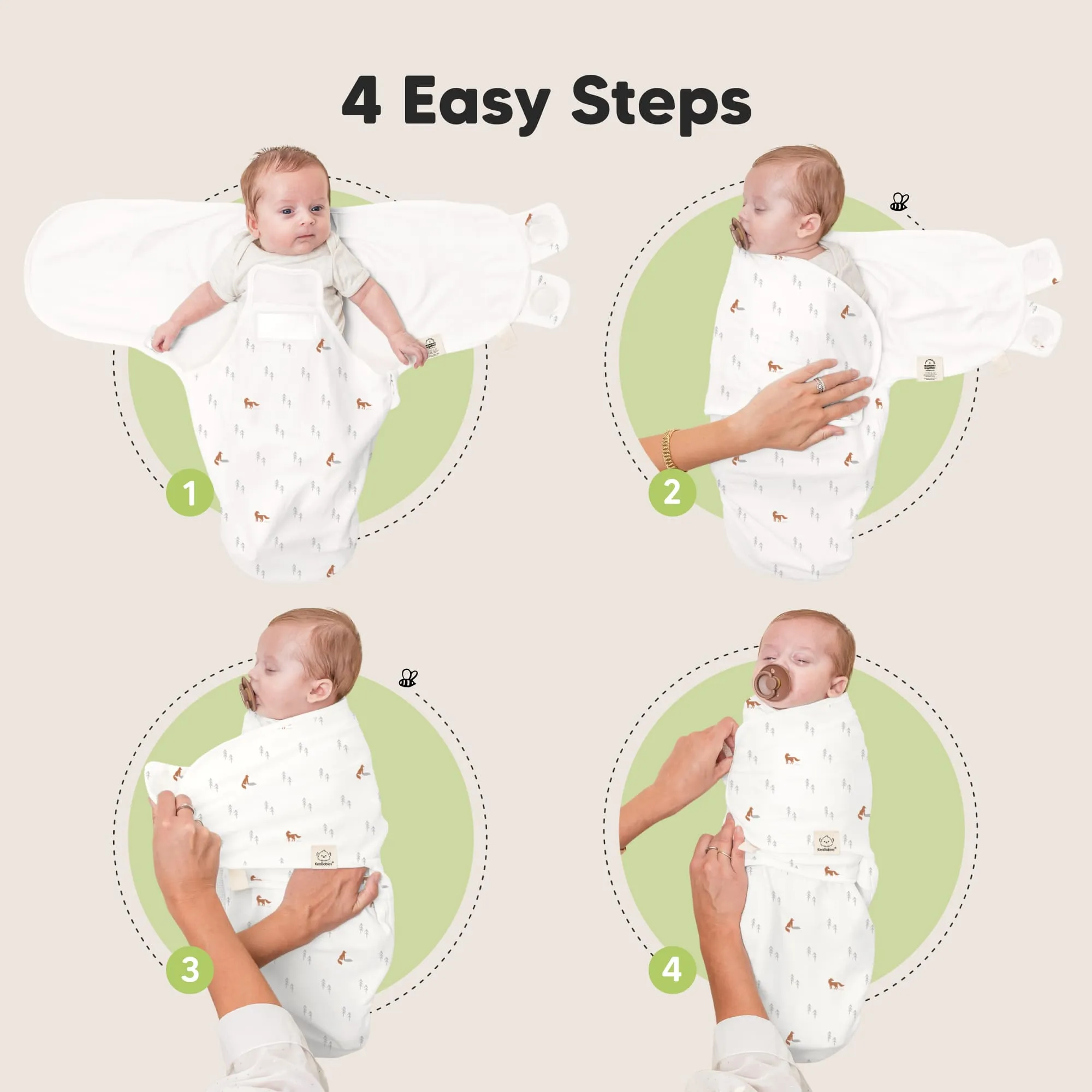 3-Pack Soothe Zippy Swaddle Wrap (Bumble Bear)