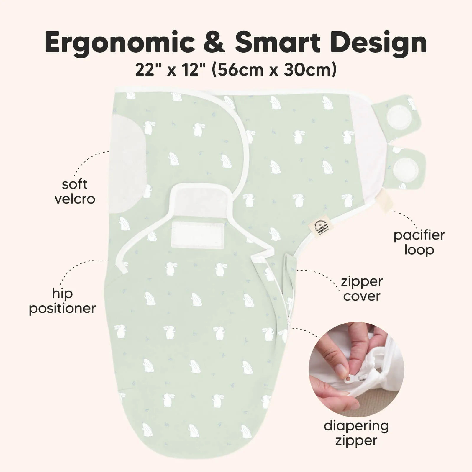 3-Pack Soothe Zippy Swaddle Wrap (Bunnies)