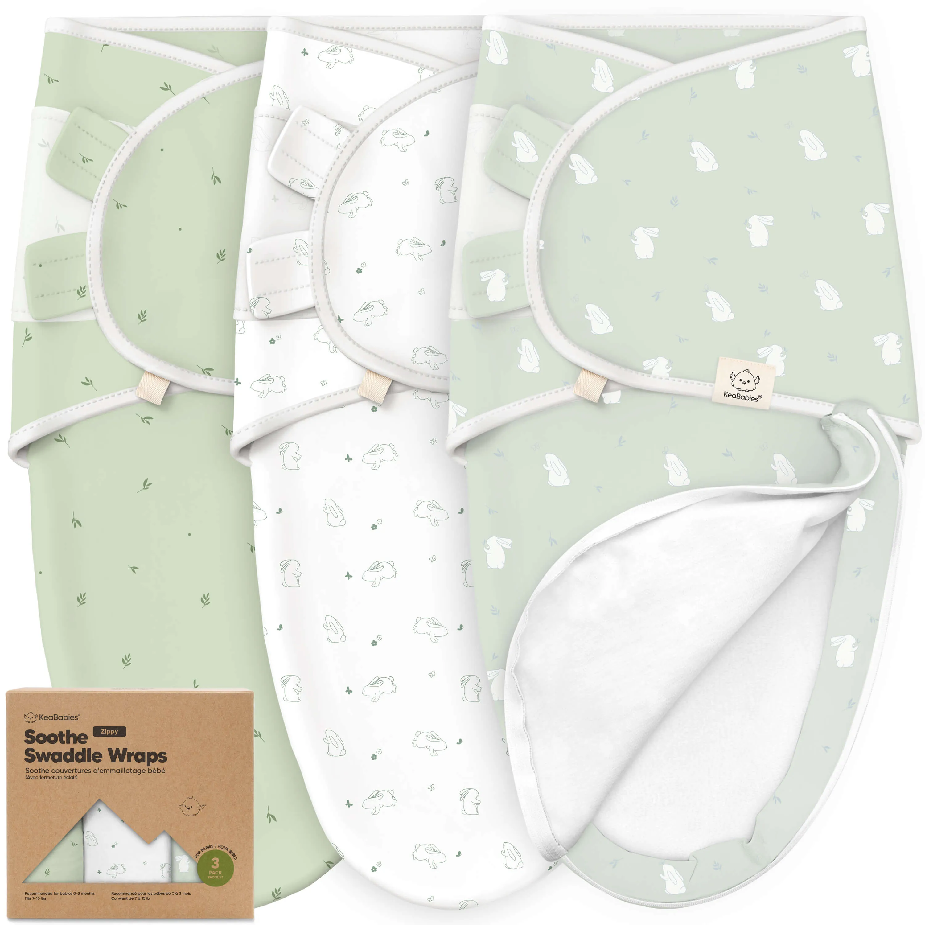 3-Pack Soothe Zippy Swaddle Wrap
