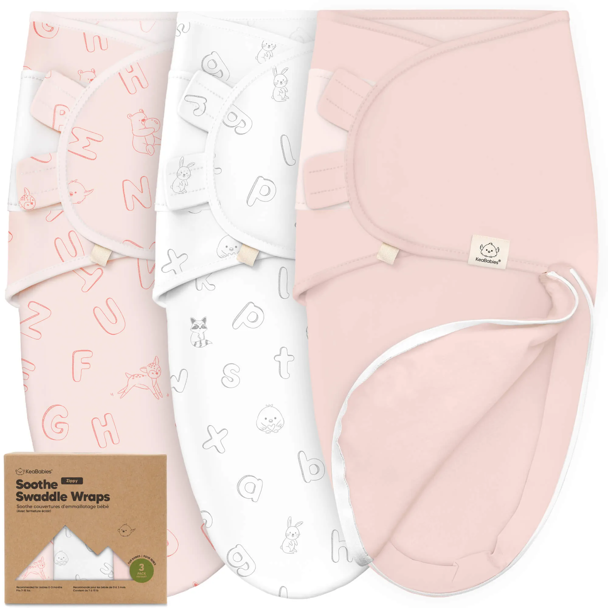 3-Pack Soothe Zippy Swaddle Wrap