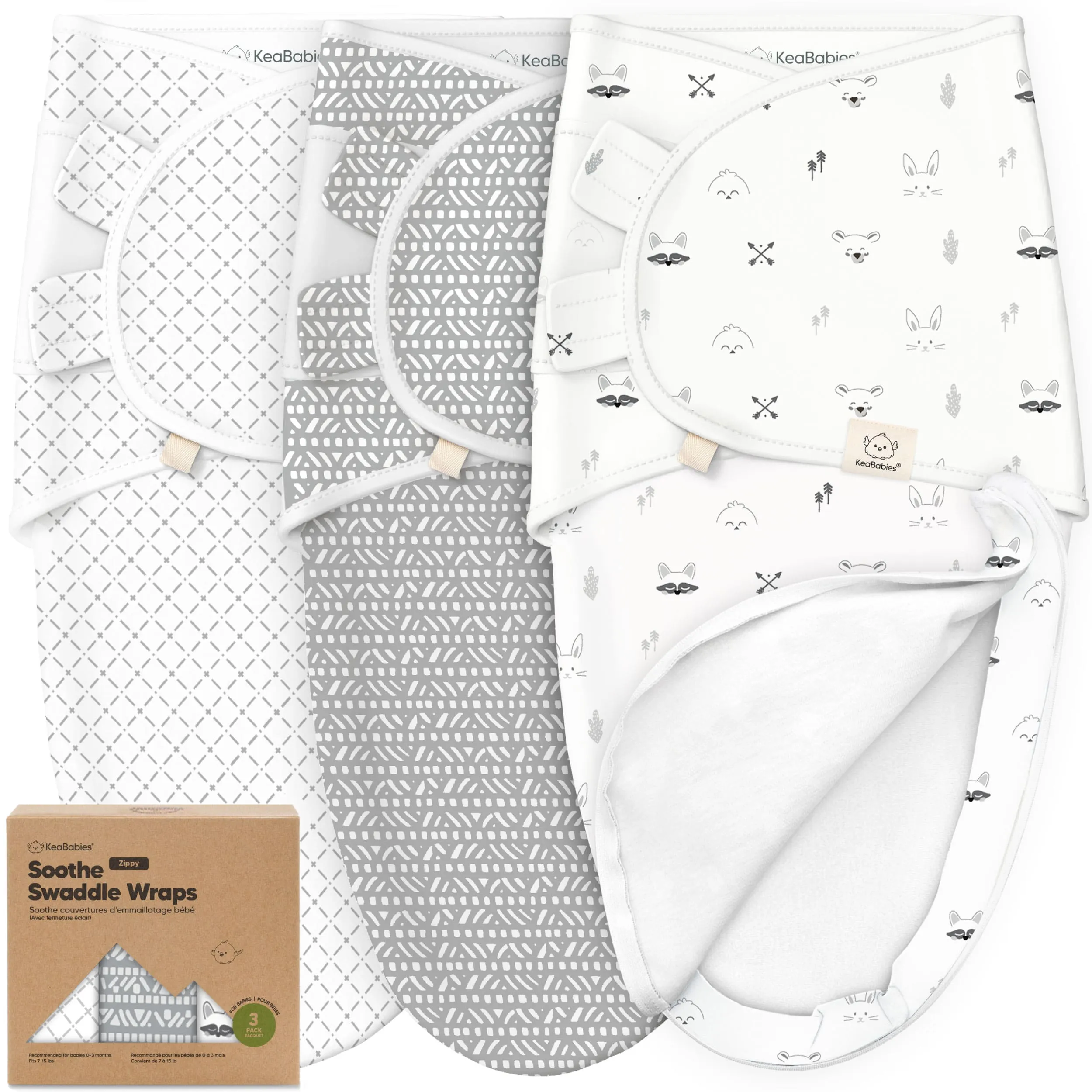 3-Pack Soothe Zippy Swaddle Wrap