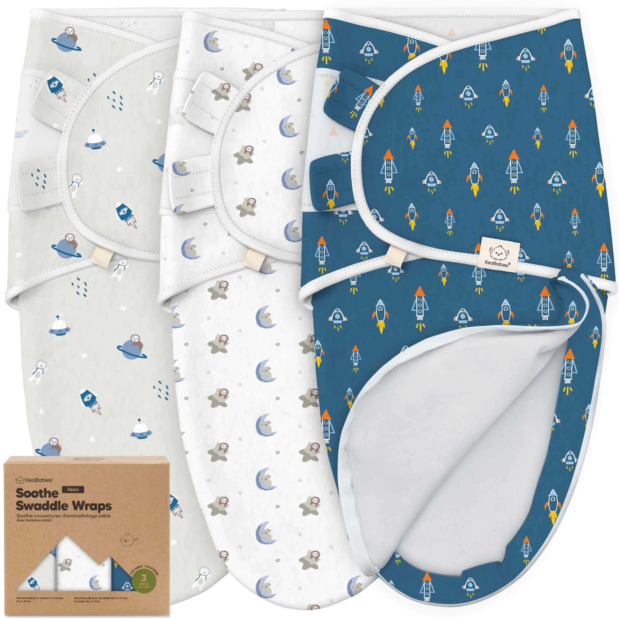 3-Pack Soothe Zippy Swaddle Wrap