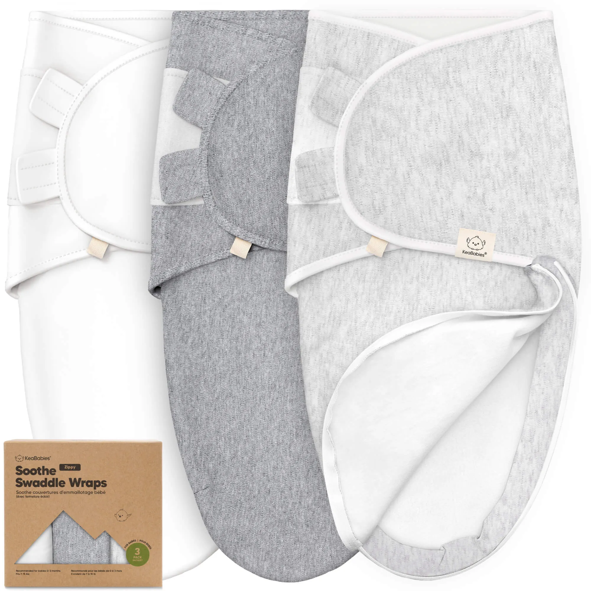 3-Pack Soothe Zippy Swaddle Wrap