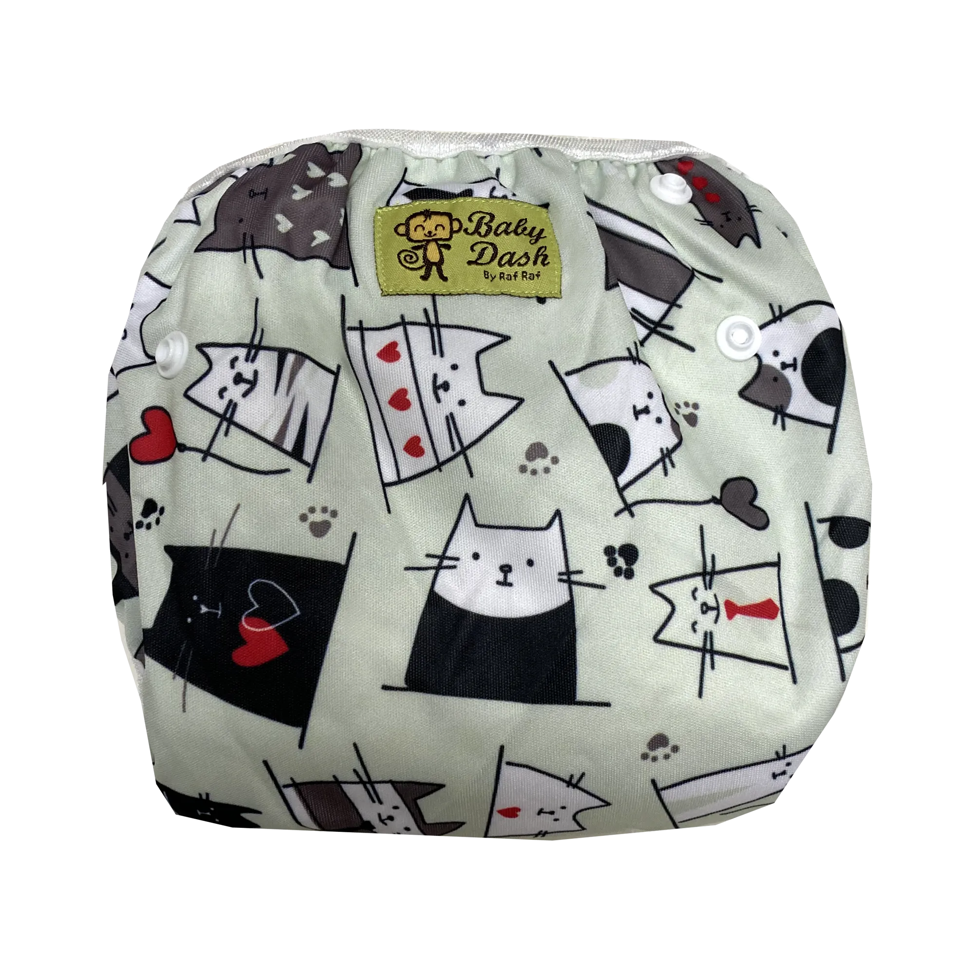 Adjustable Swim Diaper Cum Waterproof Diaper Cover - Grey Cats