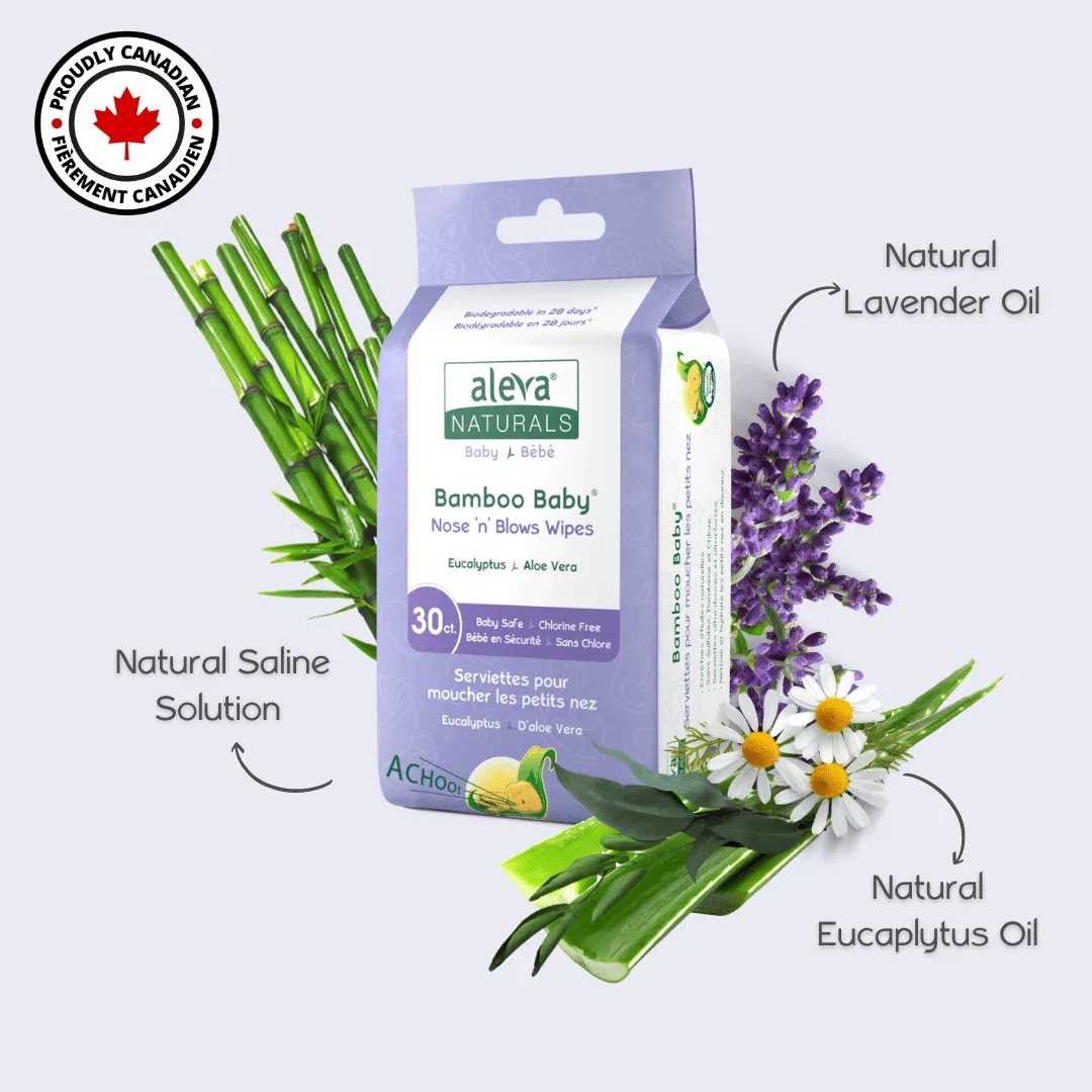 Aleva Naturals® Bamboo Baby® Nose 'n' Blows Wipes - 30 count