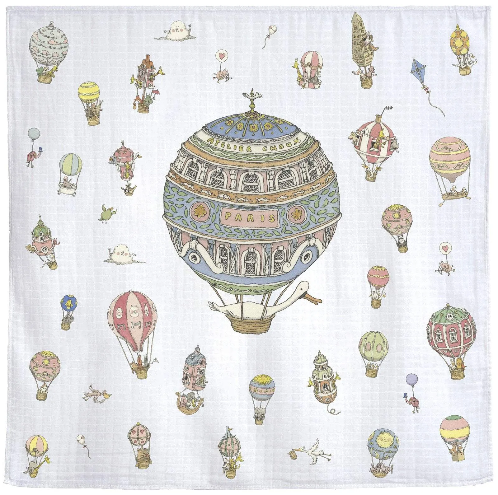 Atelier Choux Paris - Swaddle - Hot Air Balloons