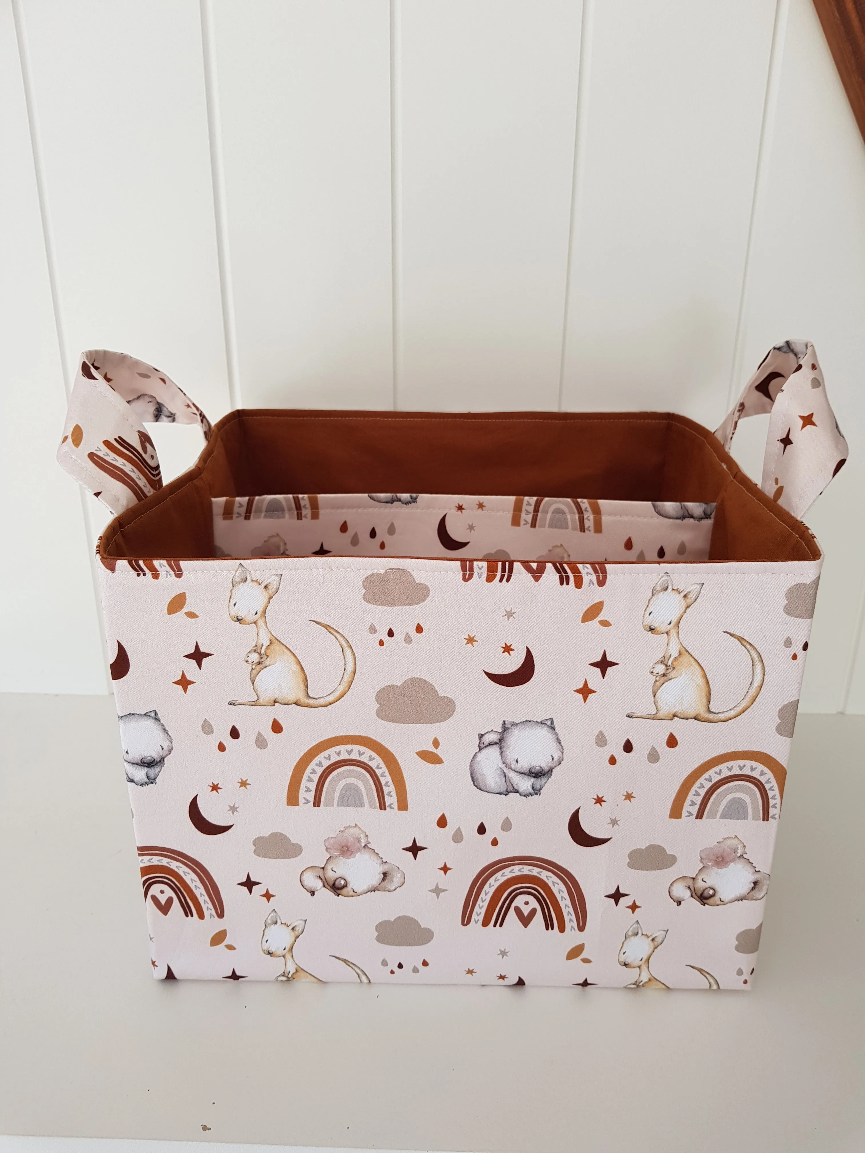 Aussie Animals & Rainbows Nappy caddy / Nursery organiser