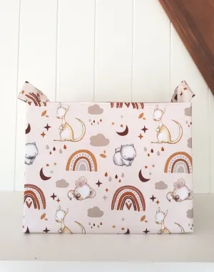 Aussie Animals & Rainbows Nappy caddy / Nursery organiser