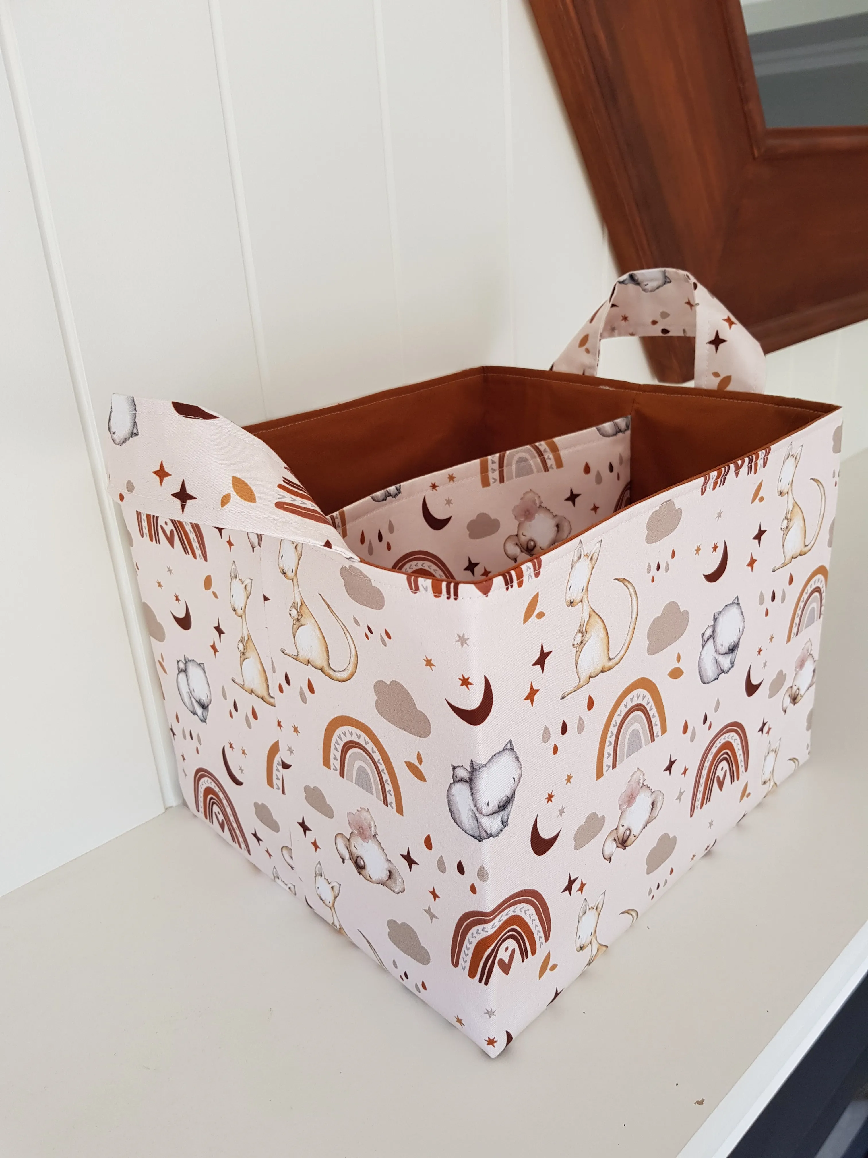 Aussie Animals & Rainbows Nappy caddy / Nursery organiser