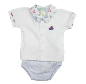 Baby Boy's Nautical Diaper and Shirt Set