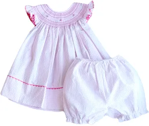 Baby Girl's "Lara" Seersucker Hand Smocked Bubble
