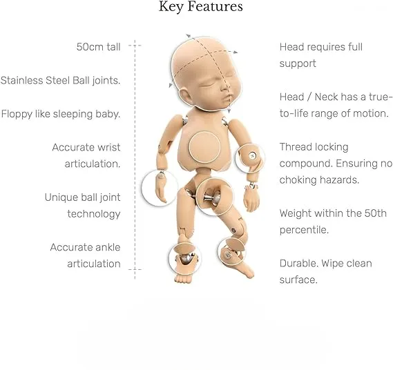 Babymoon Baby Posing Practising Doll | Baby Mannequin | Baby Photoshoot Props | Posing Aids