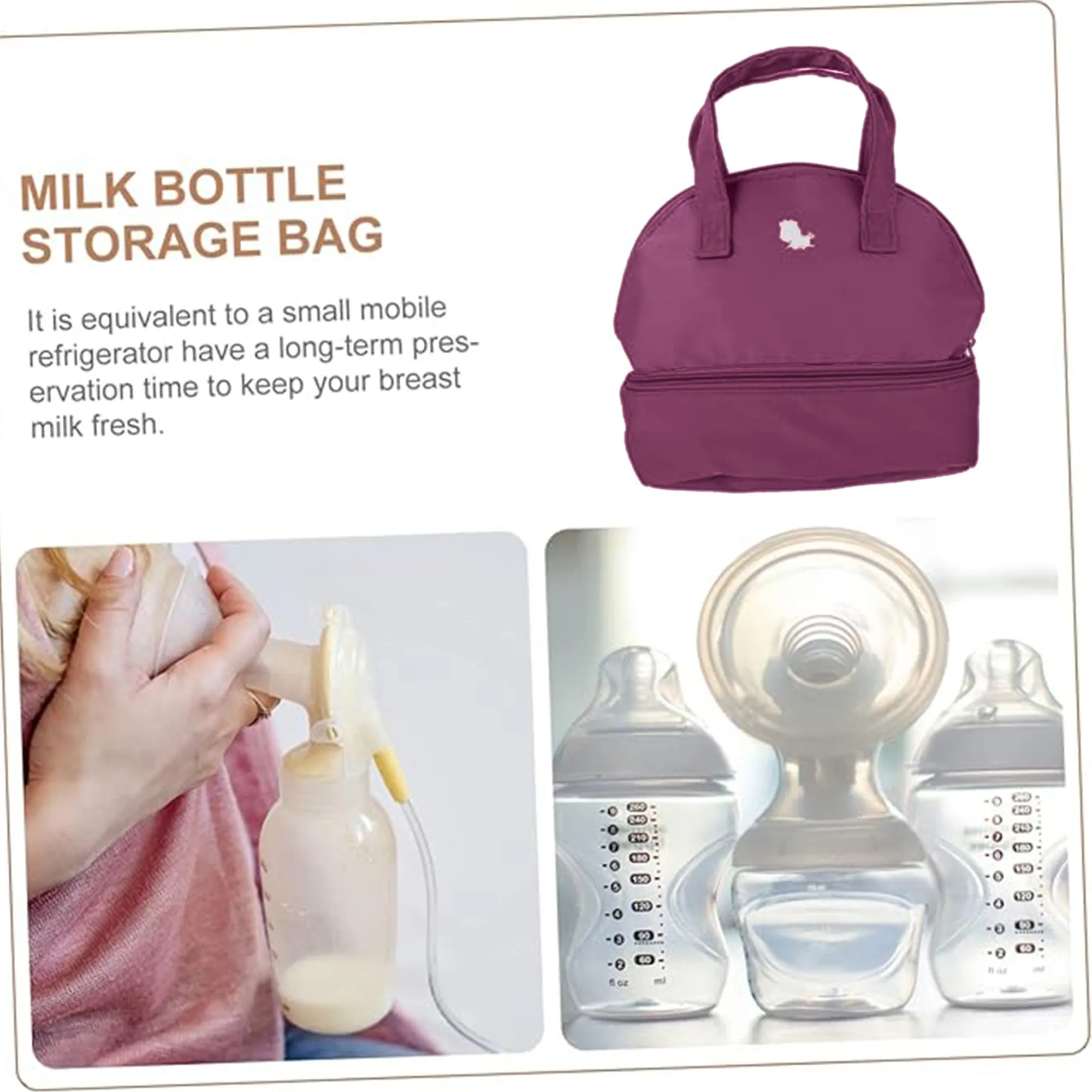 Babymoon Milk Preservation Baby Moms Mothers Diaper Bag | Portable Travel Insulated | Milk Bottle Container Storage Cooler Bag | Dark Purple