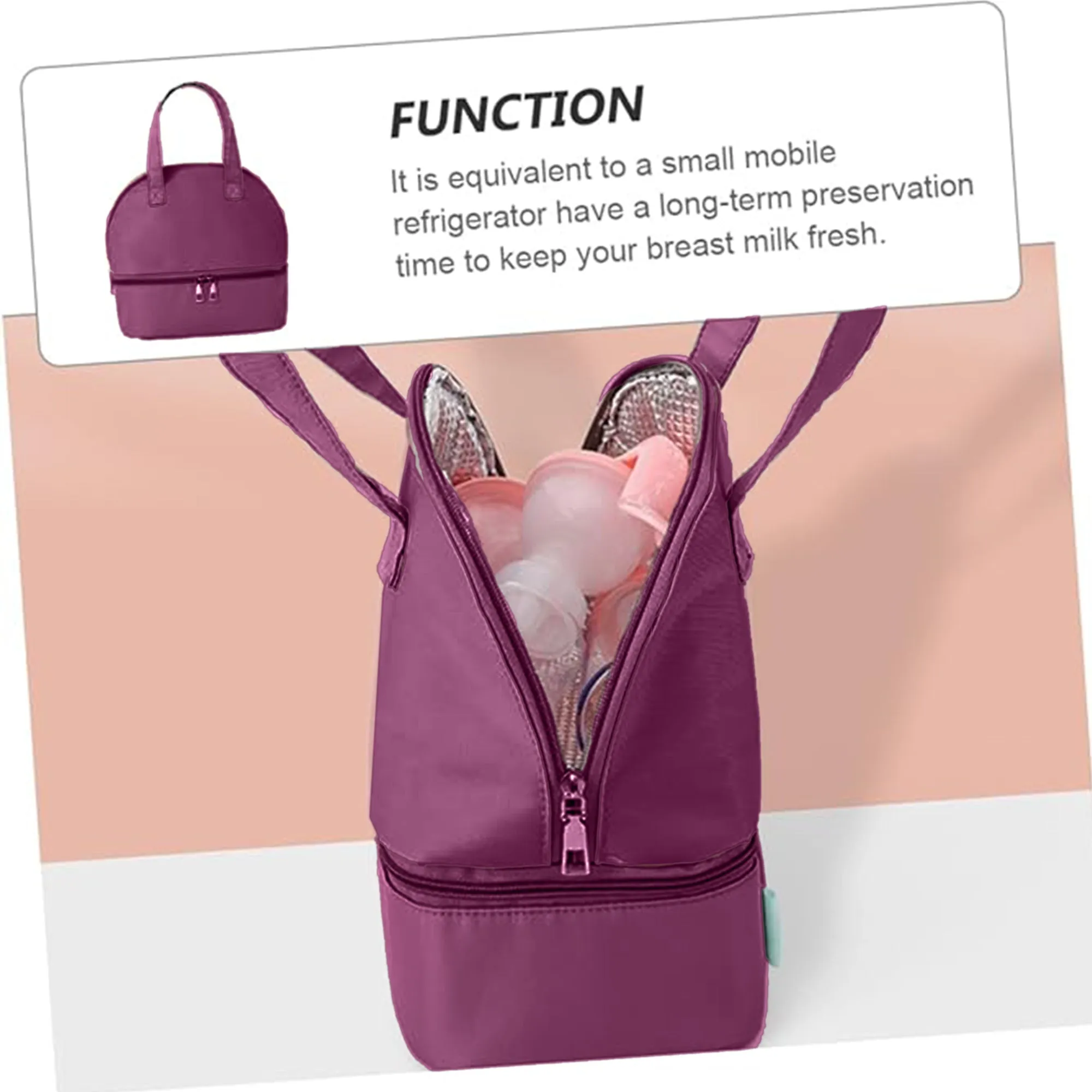 Babymoon Milk Preservation Baby Moms Mothers Diaper Bag | Portable Travel Insulated | Milk Bottle Container Storage Cooler Bag | Dark Purple