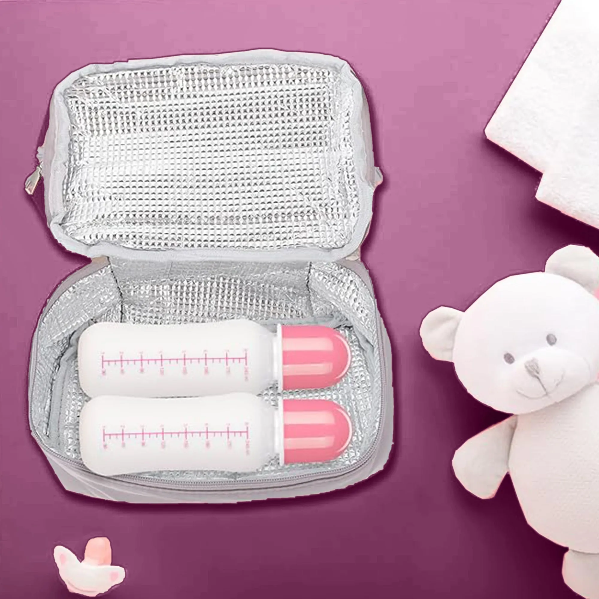 Babymoon Milk Preservation Baby Moms Mothers Diaper Bag | Portable Travel Insulated | Milk Bottle Container Storage Cooler Bag | Dark Purple
