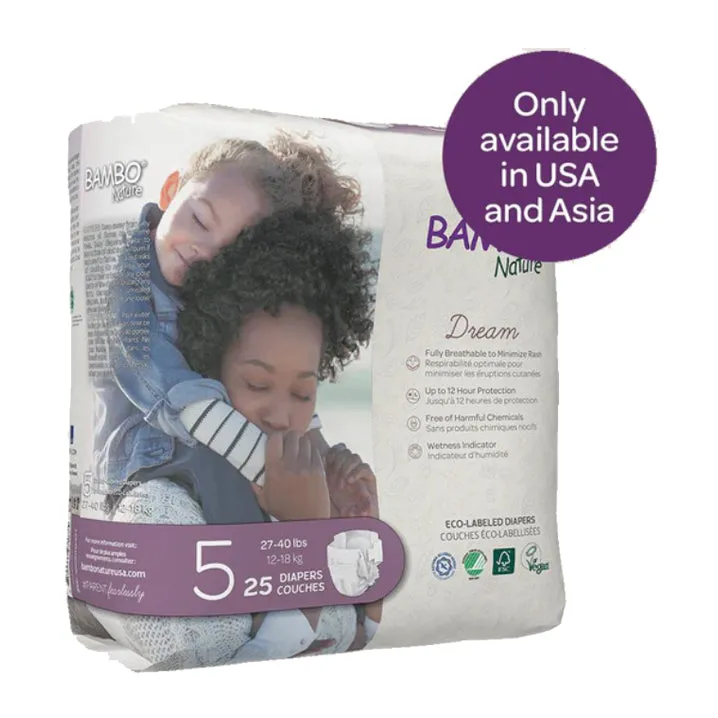 Bambo Nature Baby Diaper [Size 5 / 12-18kg] 25/pack, 6-packs