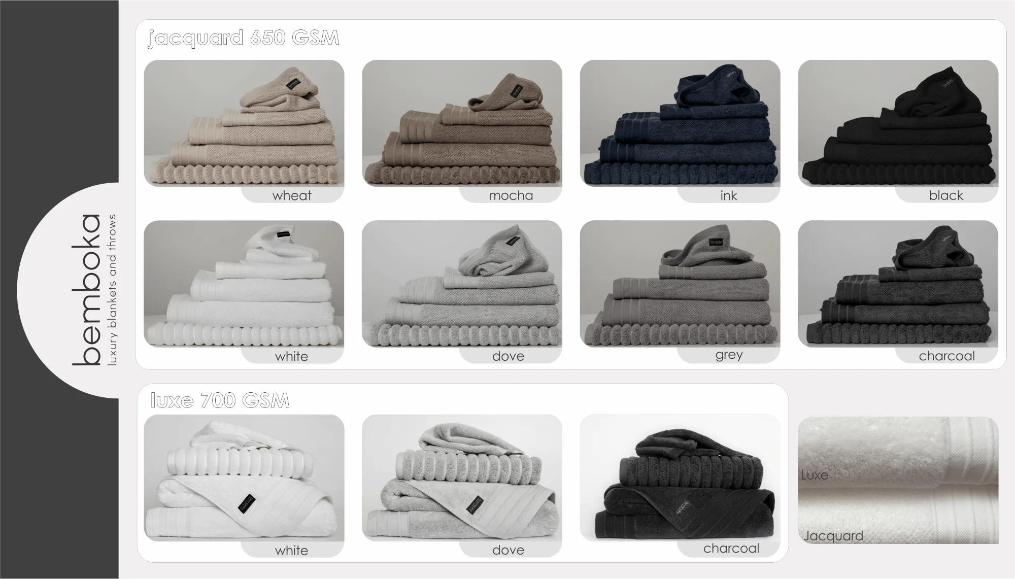Bemboka Pure Cotton Bath Sheet - Jacquard Charcoal