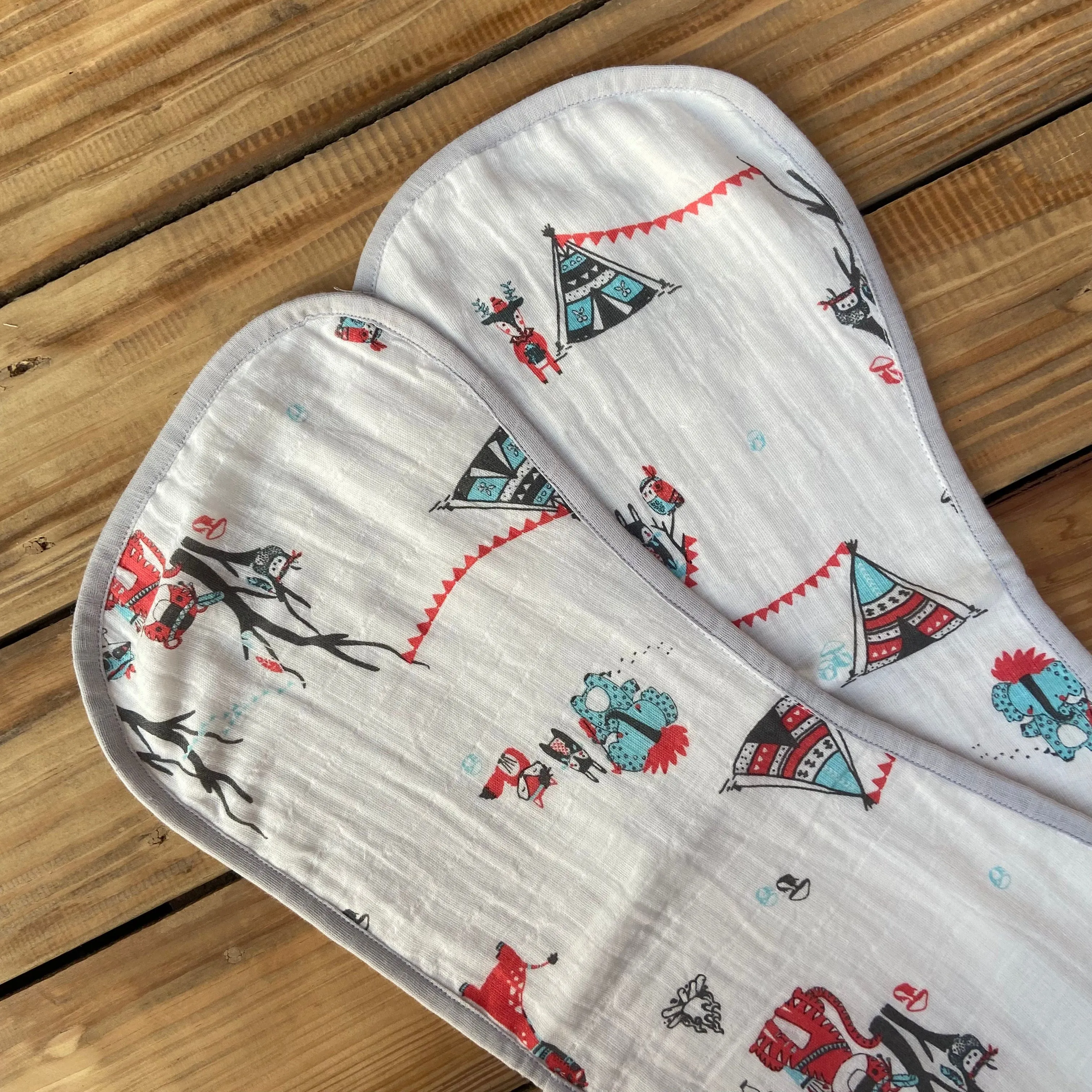 Bohemian Animal Burp Cloth (Set of 2)