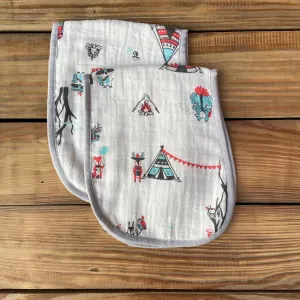 Bohemian Animal Burp Cloth (Set of 2)