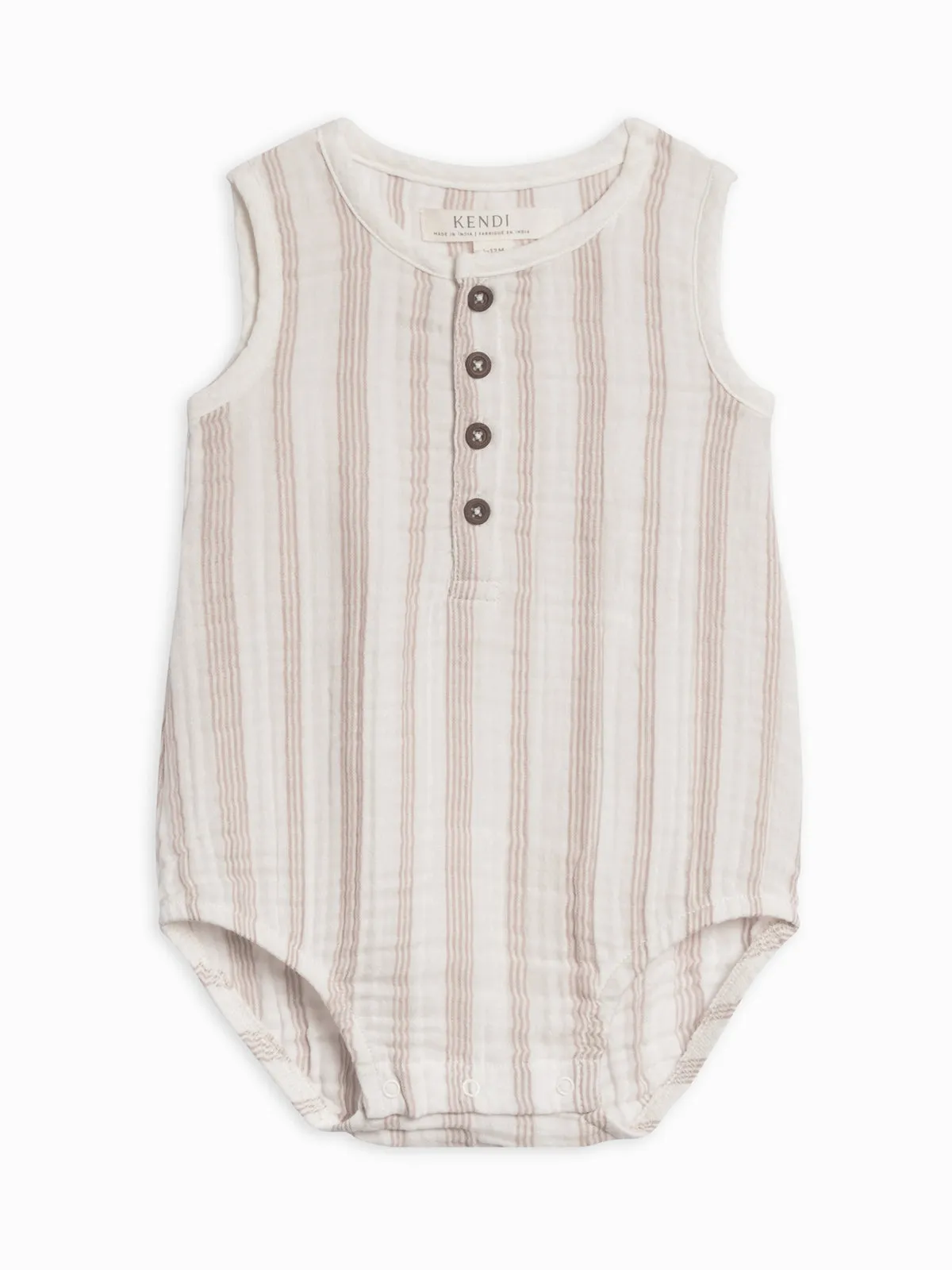 Bowie Bubble Romper - Enzo Stripe/Beige