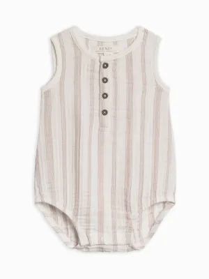 Bowie Bubble Romper - Enzo Stripe/Beige