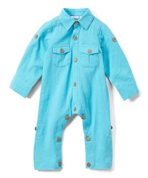 Boys Infant Full Sleeves Romper - Turquoise
