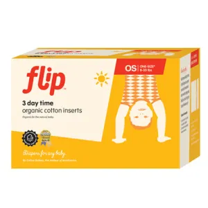 BumGenius Flip Organic Cotton Daytime  Inserts 3 Pk