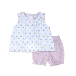 Channing Bloomer Set - Pink Seaside Sailboats