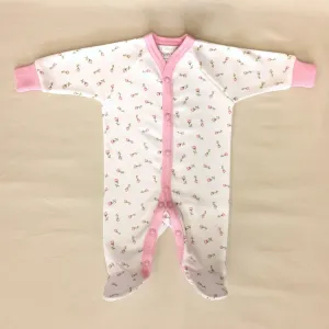 Classic Rosebud Snap Front Footie