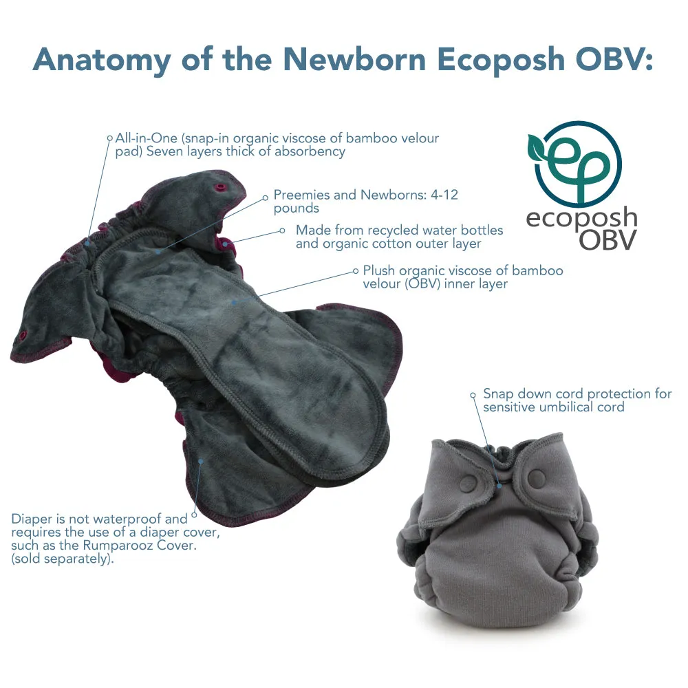Ecoposh OBV Newborn Fitted Cloth Diaper - Saffron