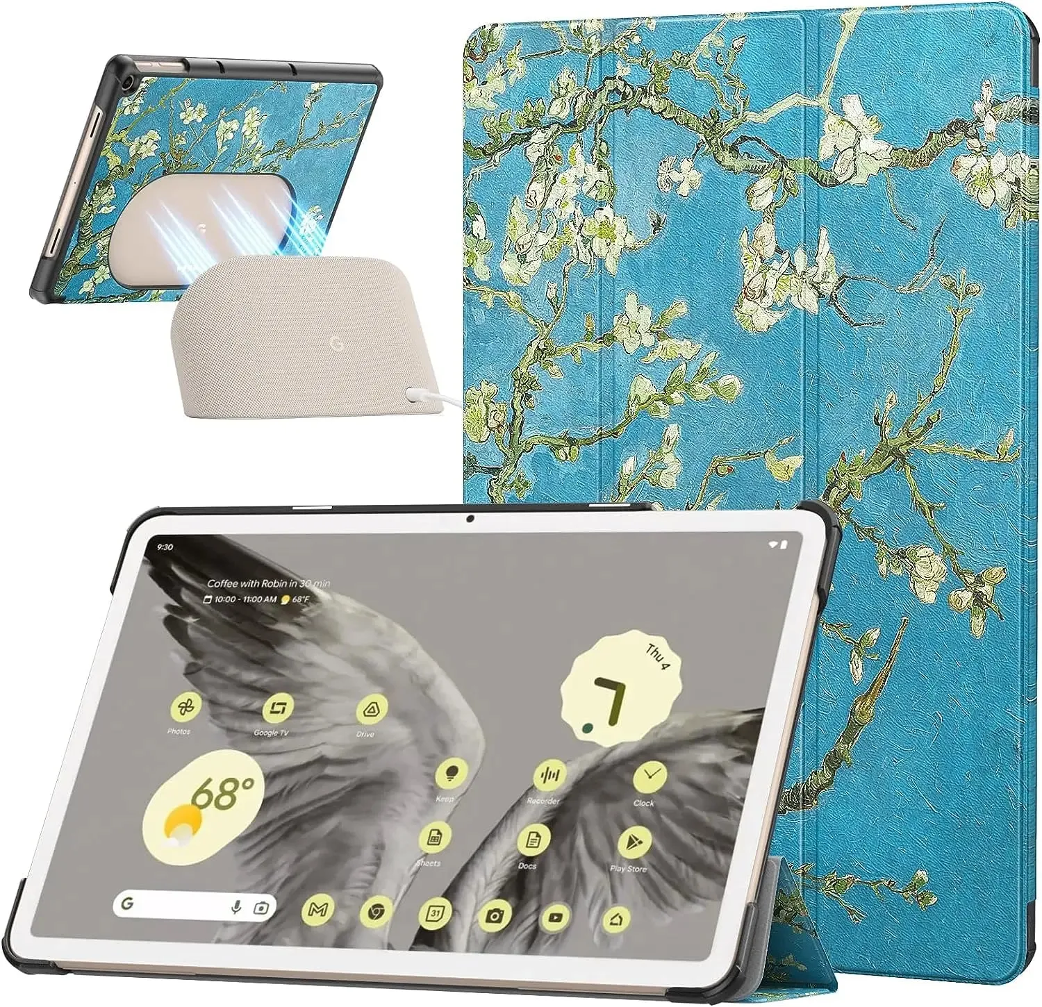 For 11 Inch Google Pixel Tablet 2023 Ultra Thin Slim Leather Tpu Back Full Protector Trifold Stand Case