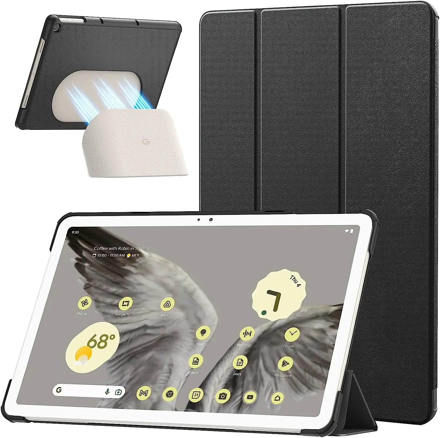 For 11 Inch Google Pixel Tablet 2023 Ultra Thin Slim Leather Tpu Back Full Protector Trifold Stand Case