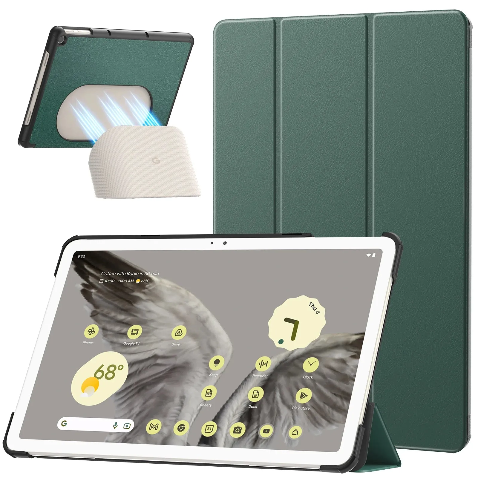 For 11 Inch Google Pixel Tablet 2023 Ultra Thin Slim Leather Tpu Back Full Protector Trifold Stand Case