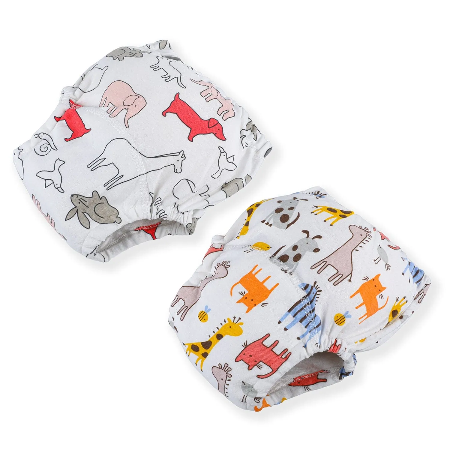 Fun In The Zoo Reusable Cloth Training Pants Clothing Accessory Diaper Panty 2 Pcs - Multicolour
