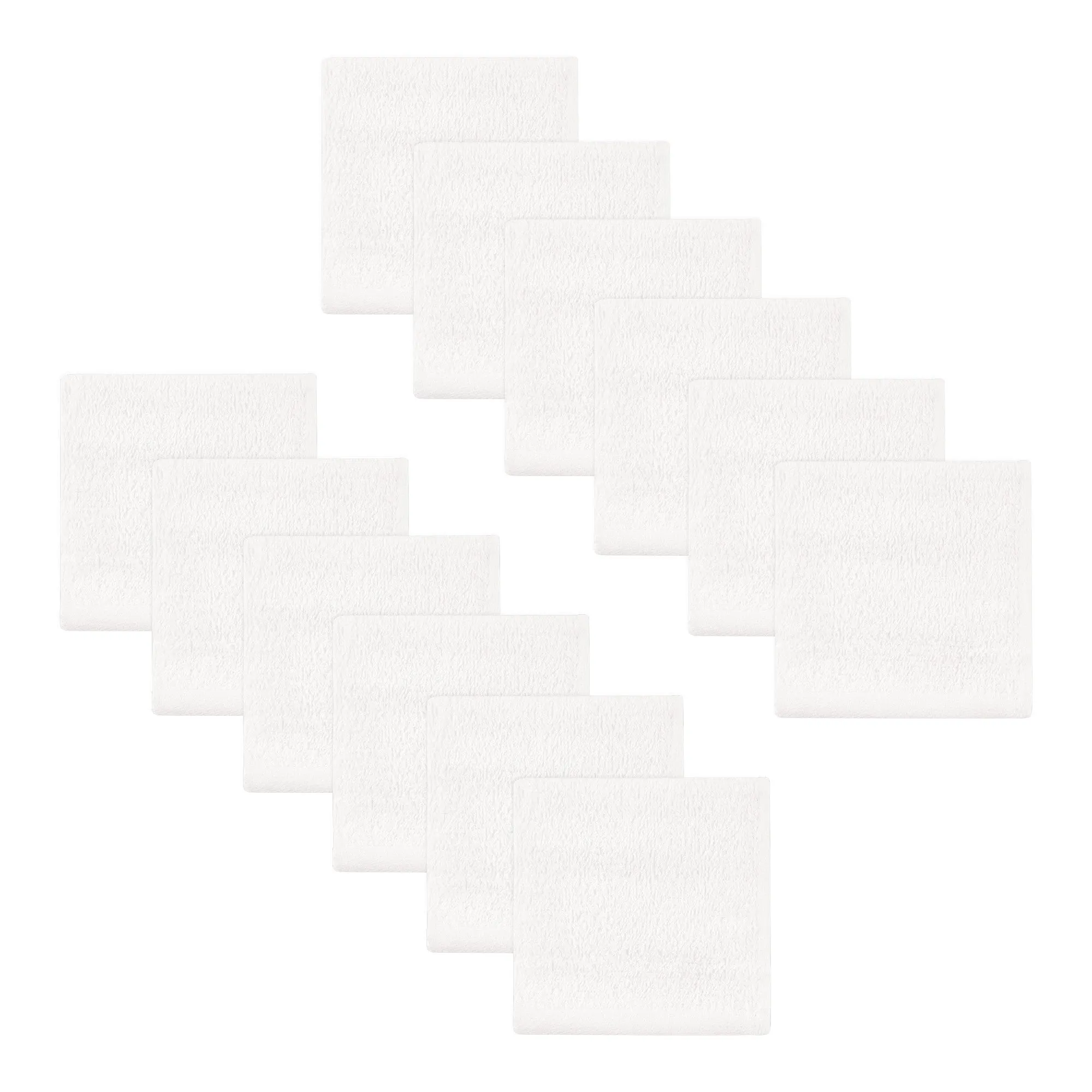 Hudson Baby Cotton Bundle Washcloths, Basic White 12-Pack