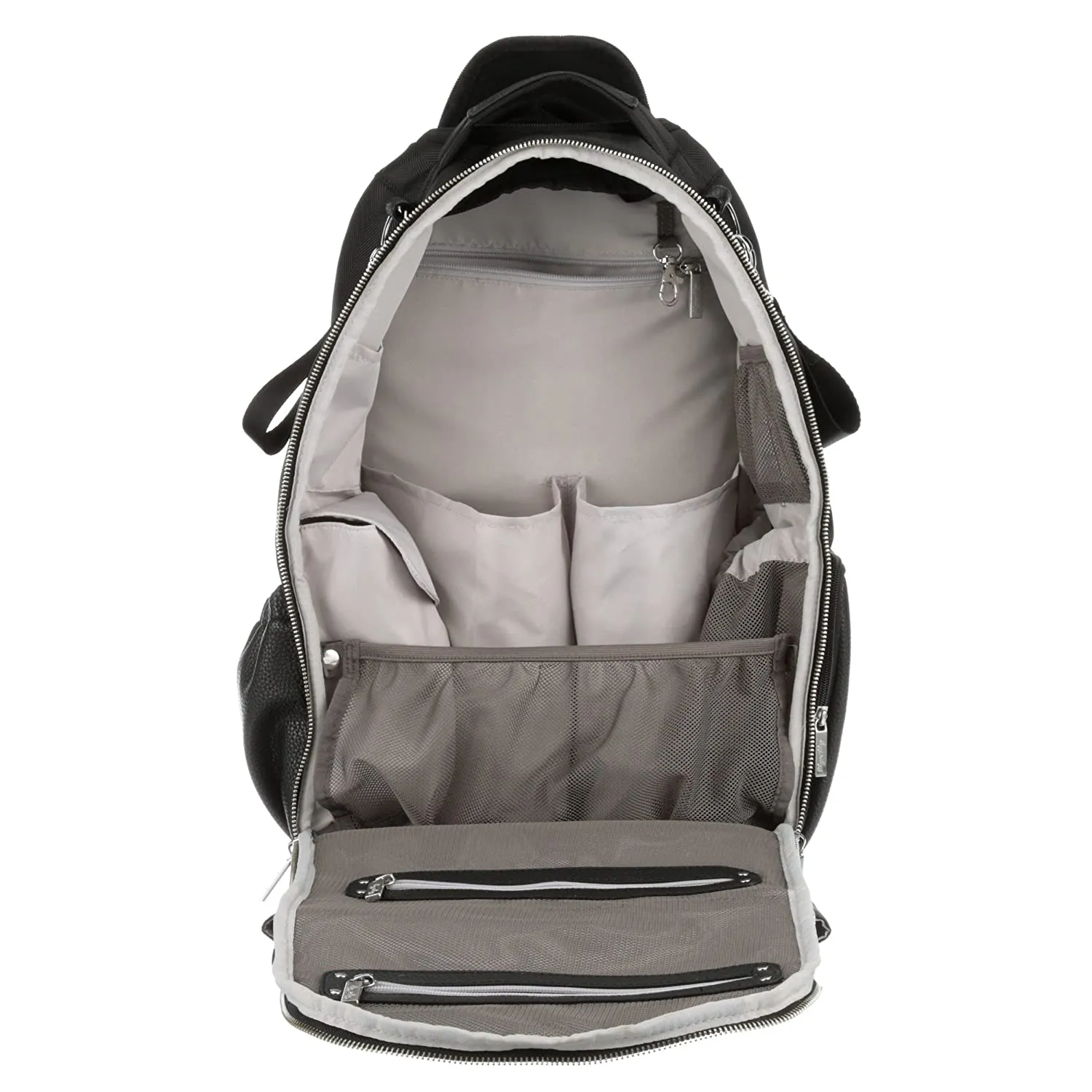 Itzy Ritzy Boss Diaper Bag Backpack Black Herringbone FREE Latte Teether
