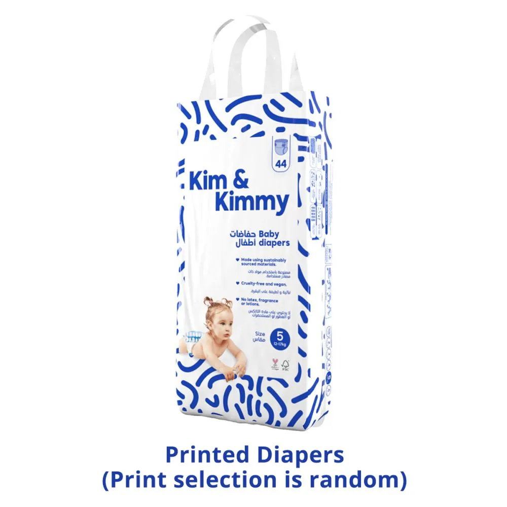 Kim & Kimmy - Size 5 Tape Style Diapers,12-17kg, 44 Pieces