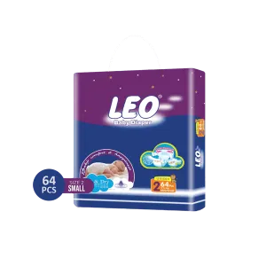 LEO BABY DIAPER SIZE 2 MINI/SMALL 3-6 KG 64PCS