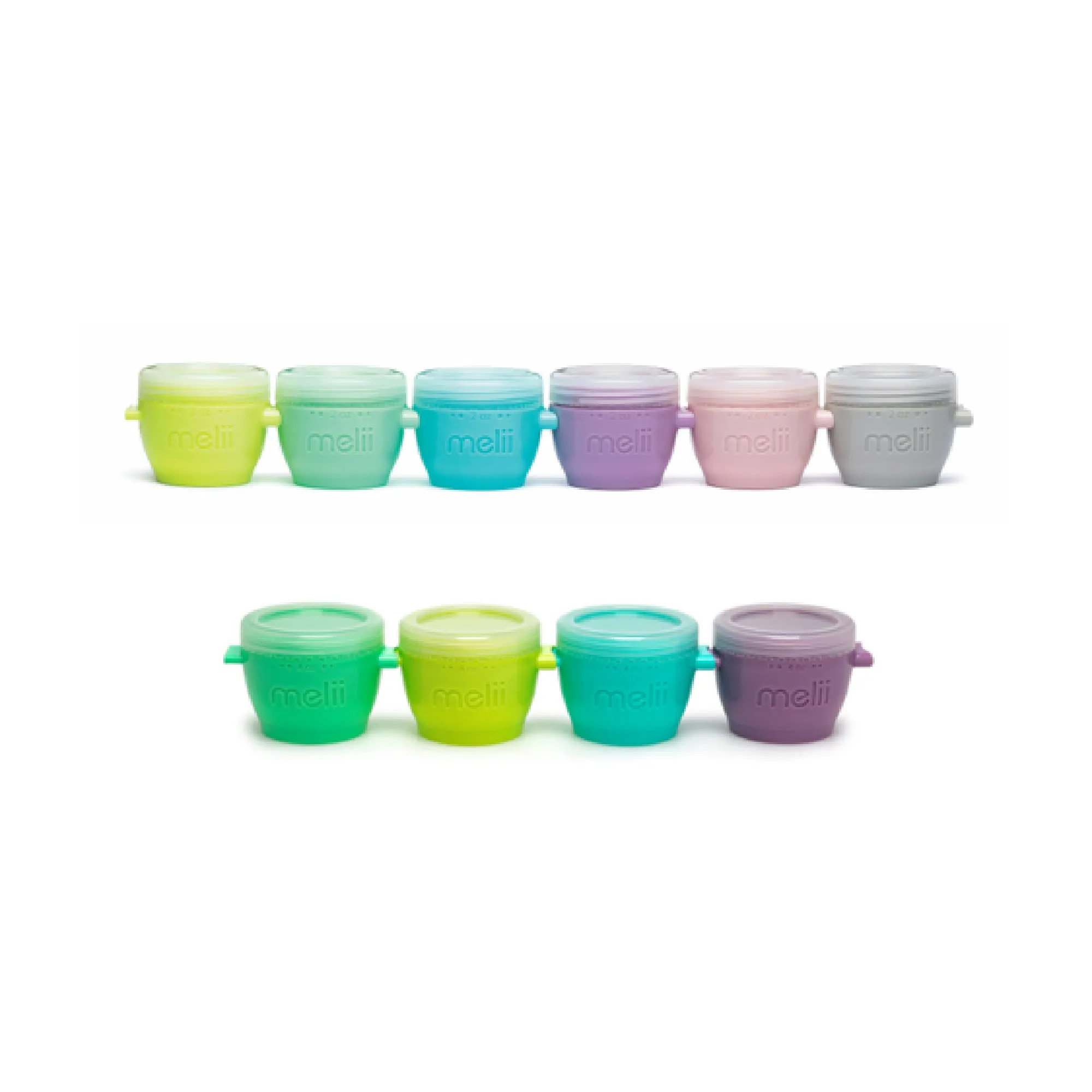 Melii Snap & Go Pods - Airtight & Leakproof Baby Food Containers - Baby Food Storage Pods for Effortless Mealtime, 2oz, set of 6    4oz, set of 4