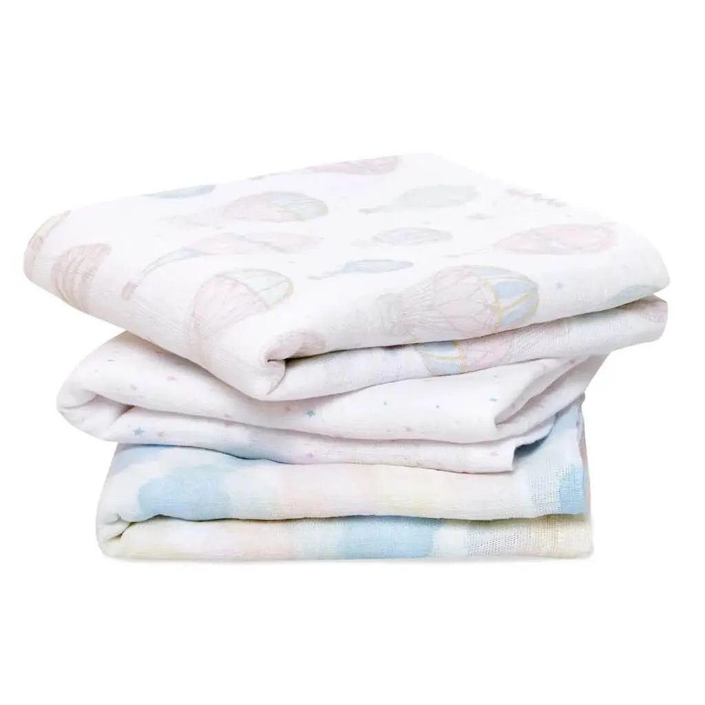 Muslin Squares 3 Pack Above the Clouds