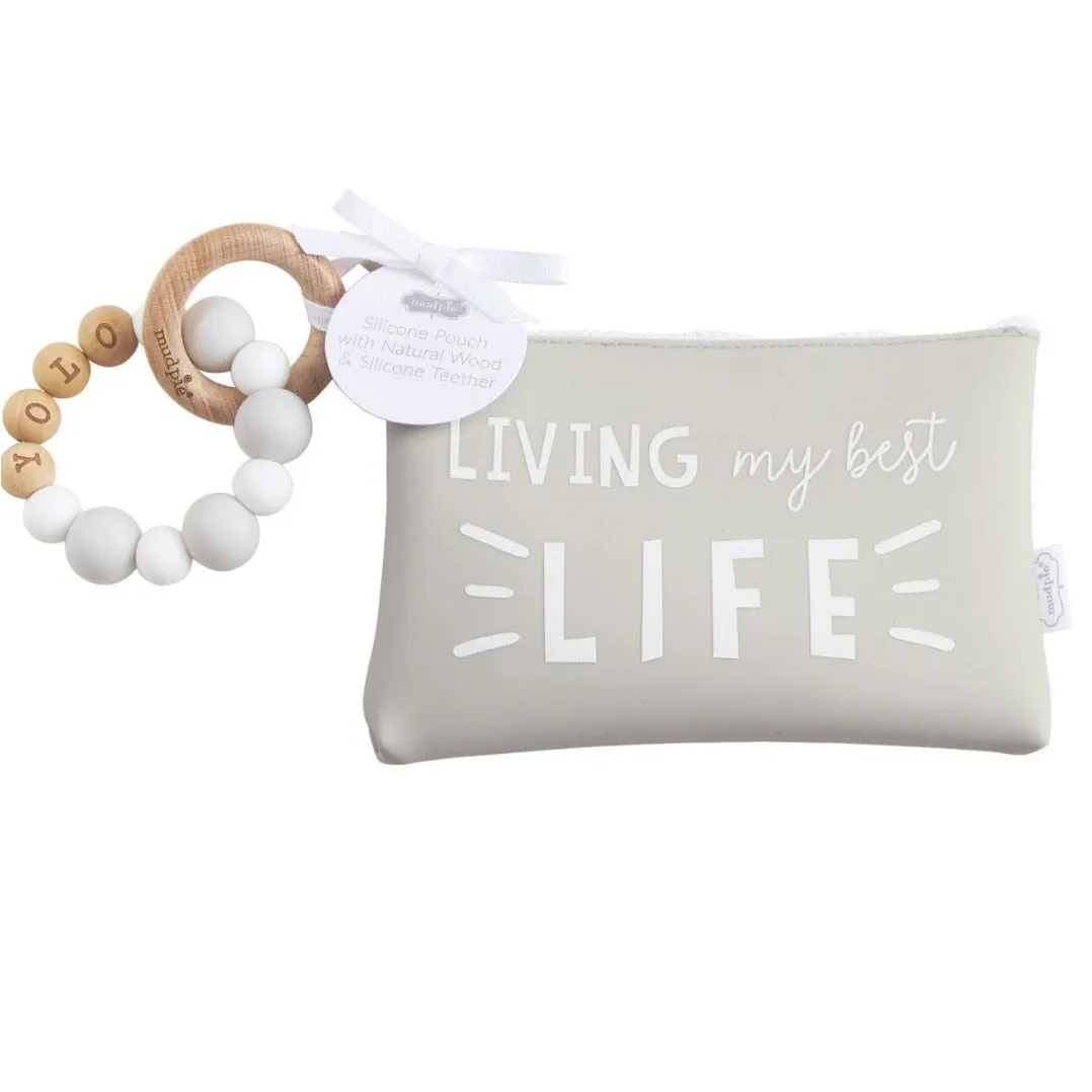 My Best Life:: Silicone Teether Pouch {MUD PIE}