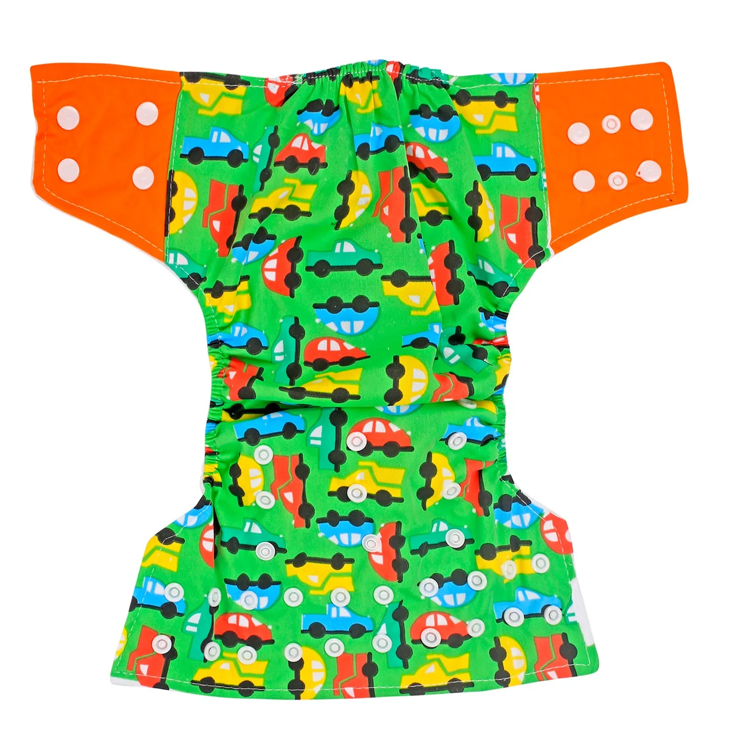 On-The-Go Orange And Green Reusable Diaper
