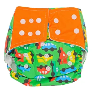 On-The-Go Orange And Green Reusable Diaper
