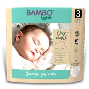 Overnight Baby Diaper, Eco Friendly, Size 3, 9-18 lbs.