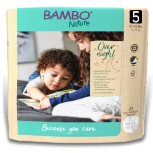 Overnight Baby Diaper, Eco Friendly, Size 5, 24-40 lbs.